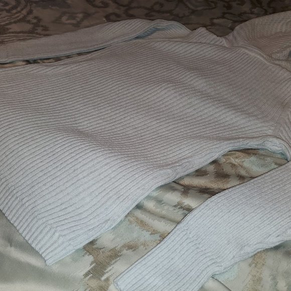 Women's Eddie Bauer White Ribbed Hooded Long Sleeve Sweater (Sz Med) - Picture 10 of 10